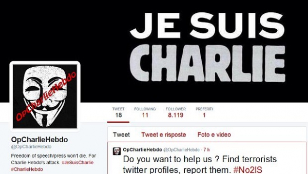 L' account Twitter di Anonymous