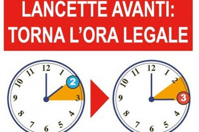 Lancette avanti di un'ora
