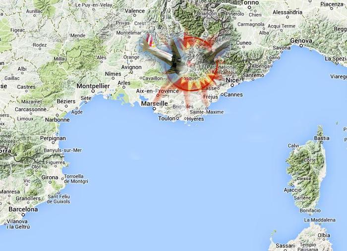Il luogo dove e' precipitato l'Airbus A320