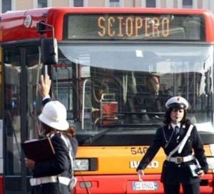 Caos cittadino a causa dello sciopero