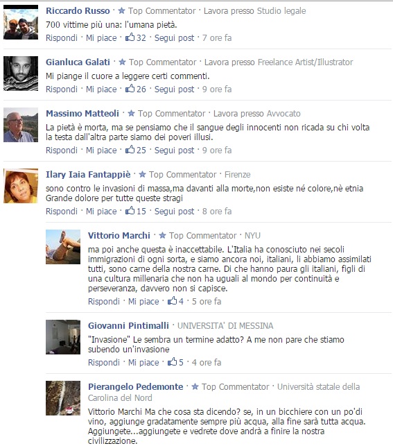 I commenti al naufragio con 700 vittime