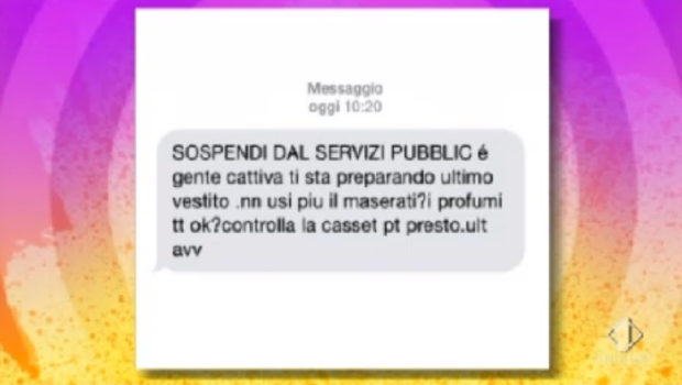 Il messaggio incriminato per Matteo Viviani