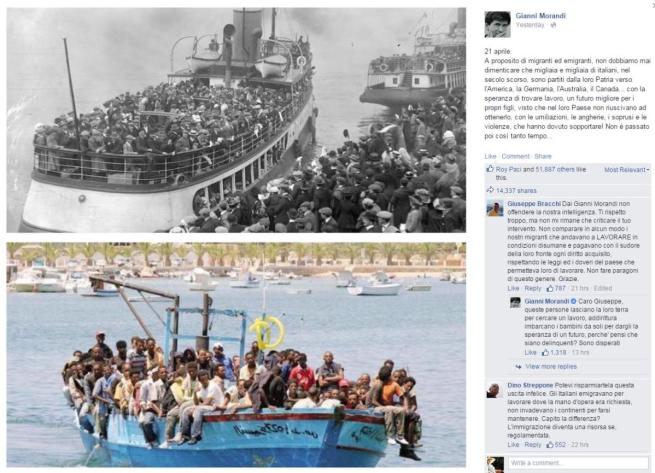 Il post di Gianni Morandi