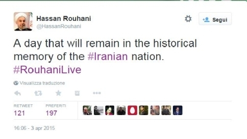 Il tweet del Presidente iraniano
