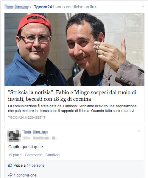 La notizia bufala sul duo attribuita a TGCom 24
