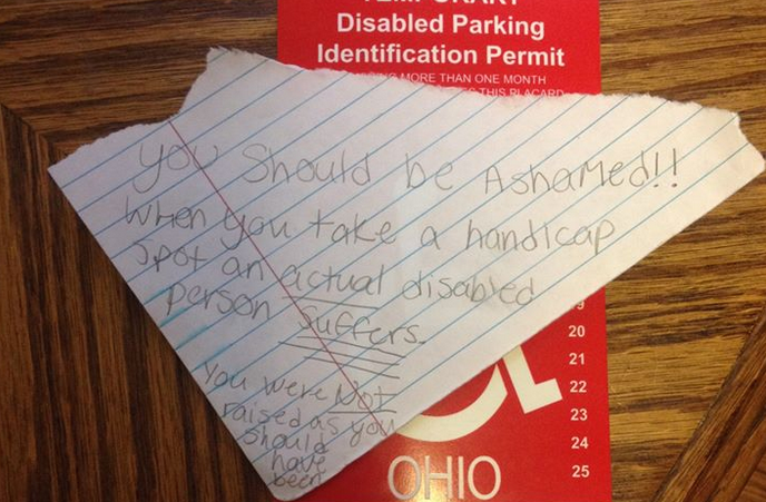 Messaggio alla figlia disabile