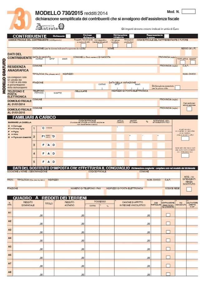 Modello 730 per il 2014