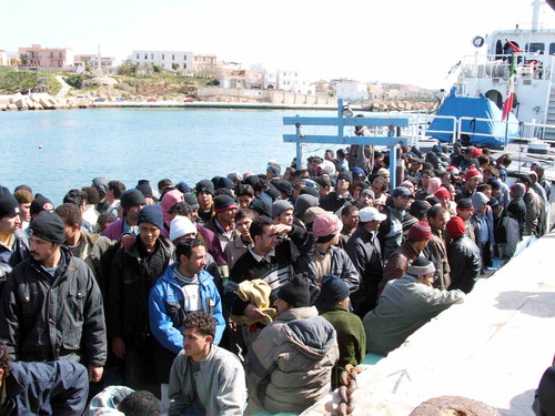 Sbarco di immigrati a Lampedusa