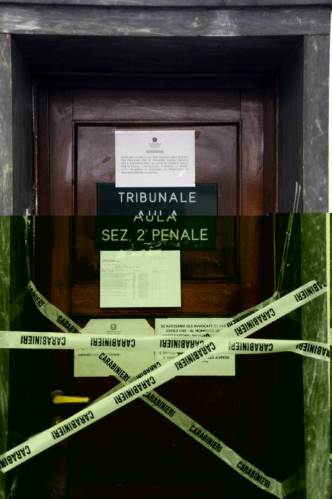 Sigilli nella aula della strage