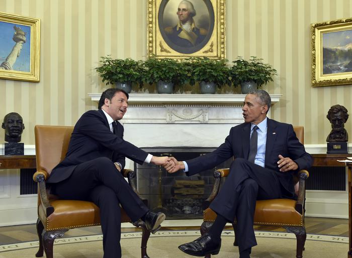 Obama accoglie Renzi in Studio Ovale, 