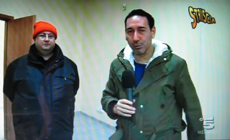 Fabio e Mingo durante una puntata di Striscia