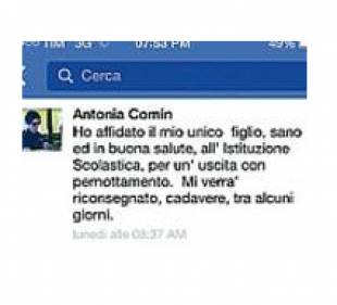 Il post della madre di Domenico