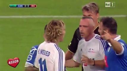 Eros Ramazzotti discute con Nedved