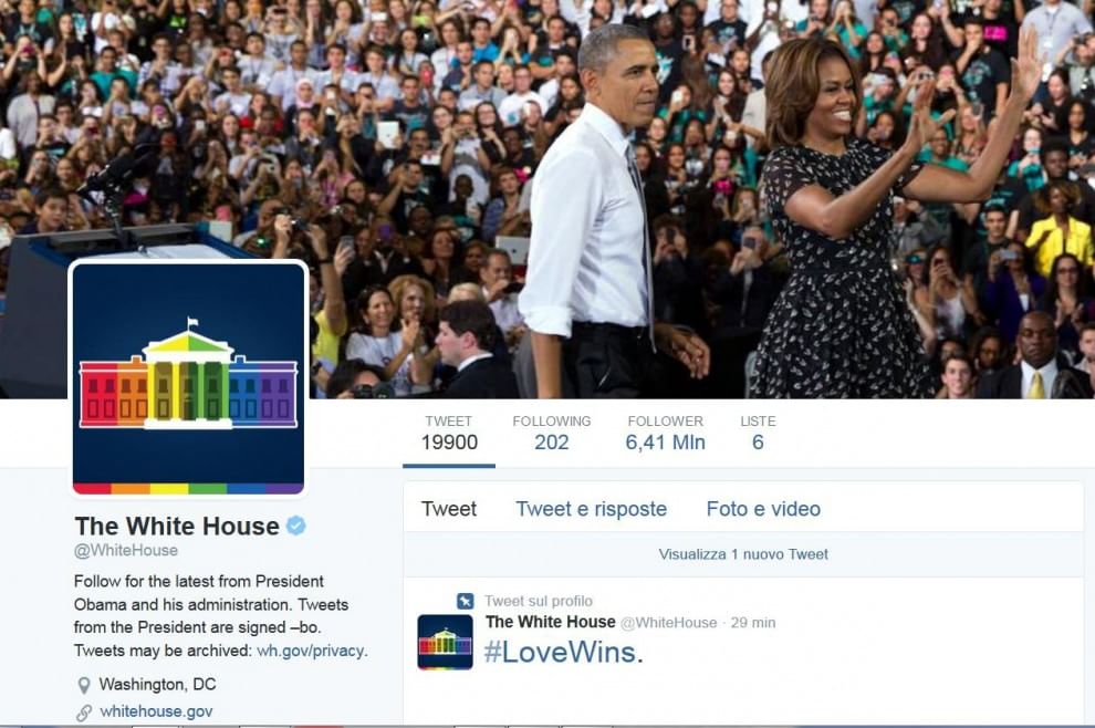 Immagine Twitter Casa Bianca
