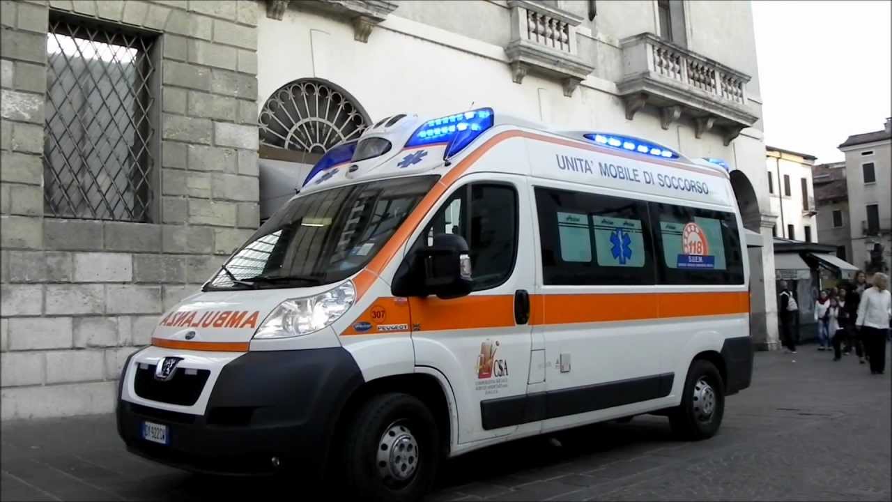 L'ambulanza Suem di Vicenza