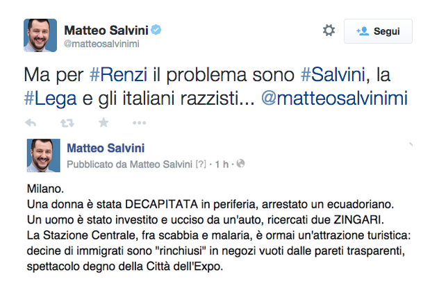 Il commento di Salvini