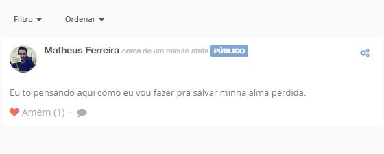 Si possono condividere anche stati su FaceGloria