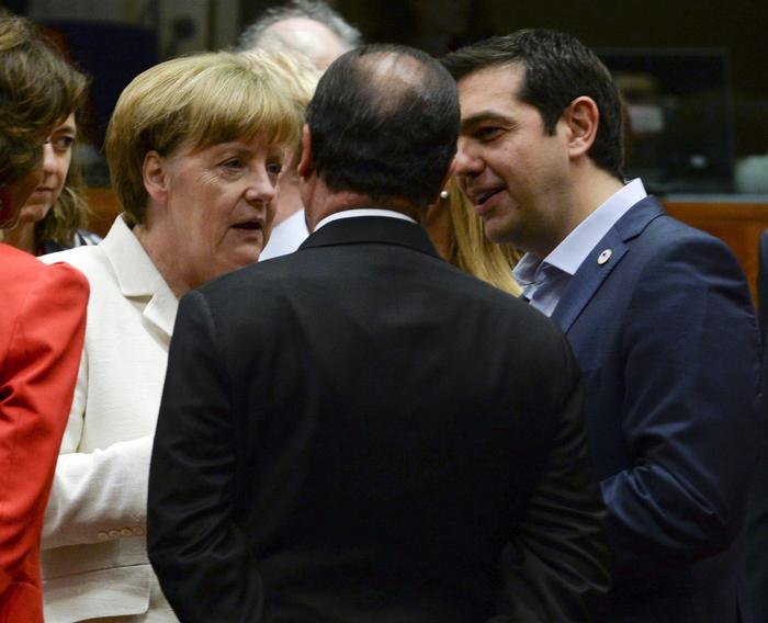 Angela Merkel, Francois Hollande e Alexis Tsipras