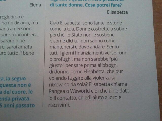 La risposta choc della Cucinotta ad una lettrice