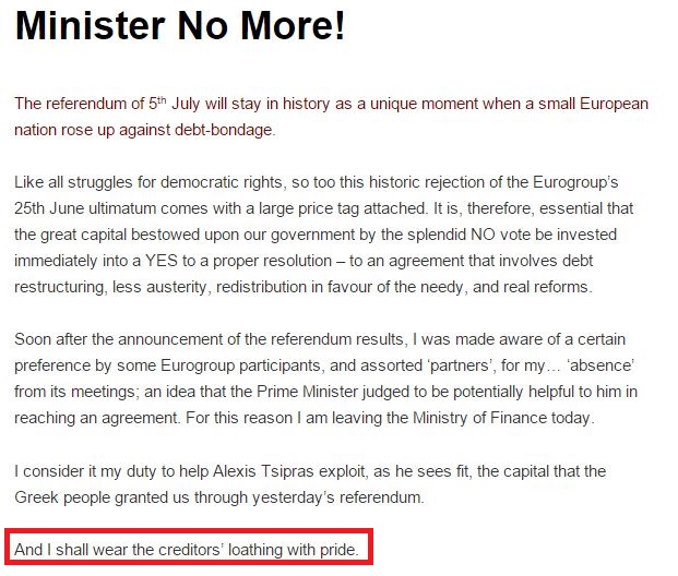 Le dimissioni social di Yanis Varoufakis