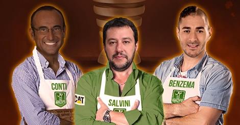 Matteo Salvini, Carlo Conti e Karim Benzema