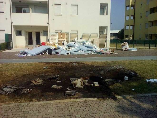 Mobili distrutti a Quinto