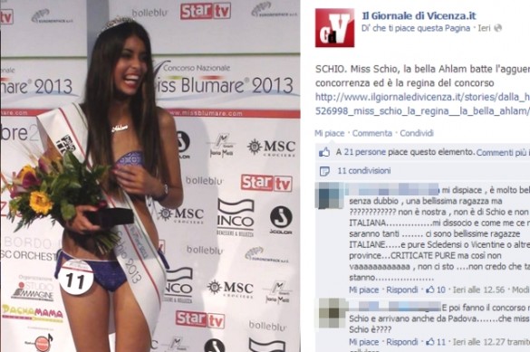 Commenti social sulla partecipazione di Ahlam