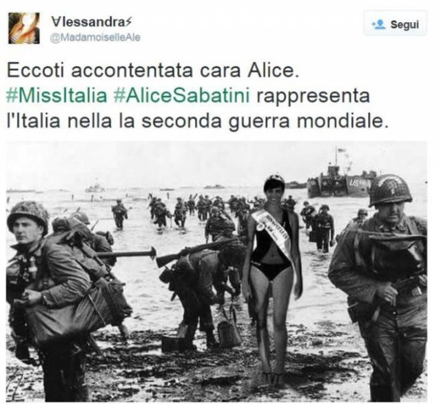 Un tweet ironico contro Miss Italia