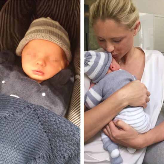 Yfke Sturm e suo figlio