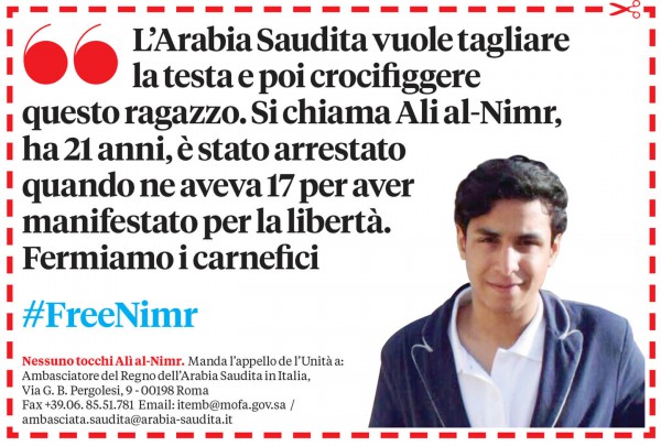 Una delle campagne per la liberazione di Ali Al Nimr
