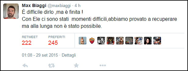 Il tweet di Biaggi