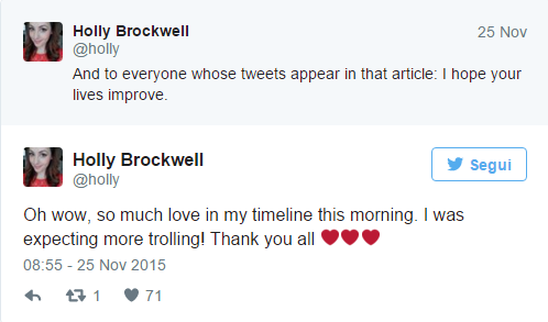 Tweet di Holly