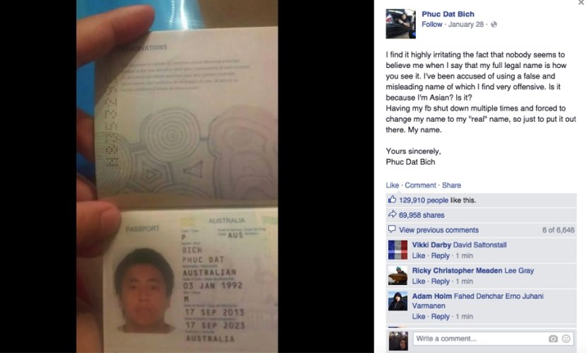 Il post su Facebook 2