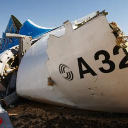 Resti della fusoliera dell'Airbus