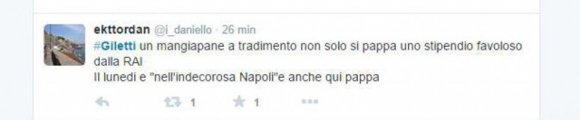 Tweet contro Giletti