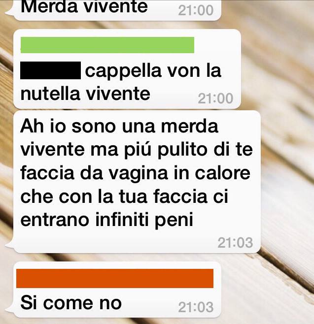 Messaggi tra i due alunni