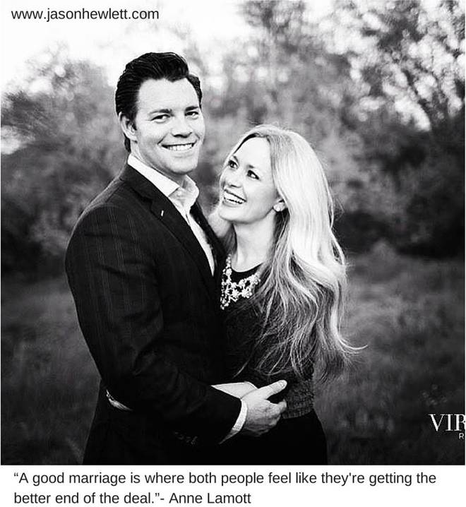 Jason Hewlett e la moglie