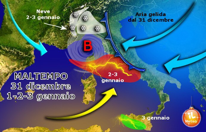 Previsione meteo per Capodanno e gennaio