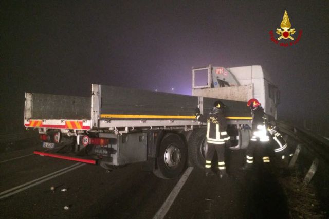 I Vigili sul luogo dell'incidente