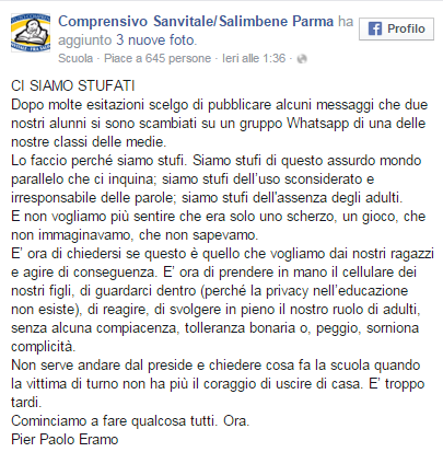 Messaggio del preside Eramo