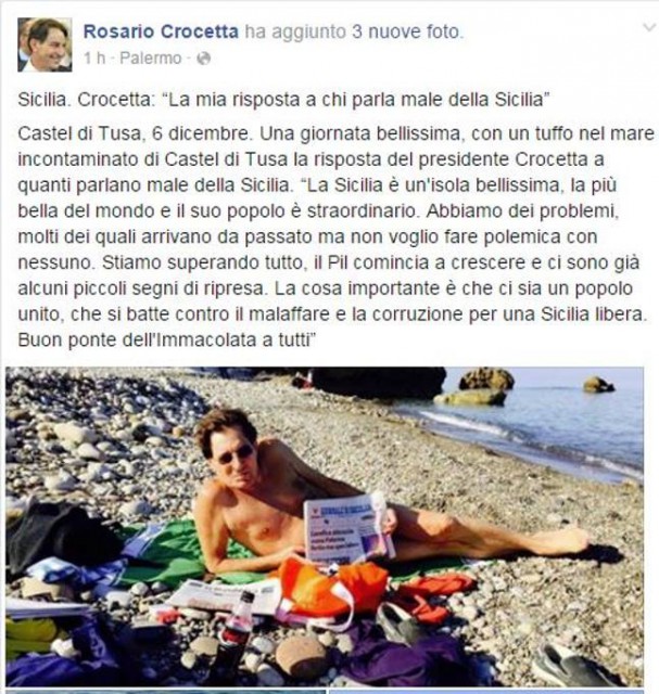 Lo stato Facebook di Crocetta
