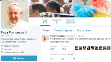 Tweet Papa Francesco