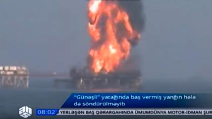 Incendio sulla piattaforma petrolifera