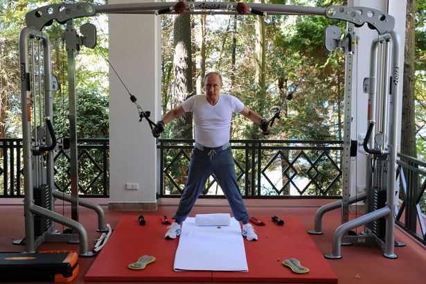 Il presidente mentre si allena