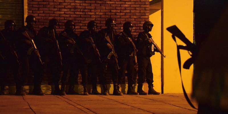 Le forze dell'ordine sul posto