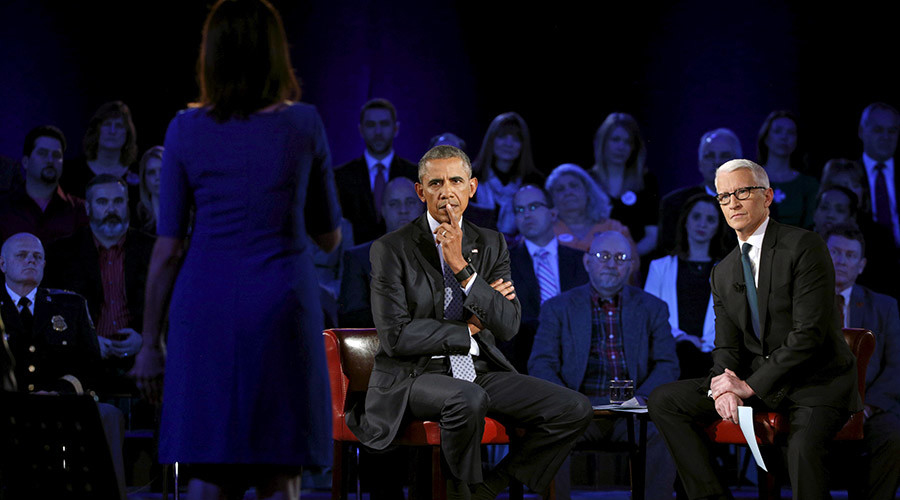 Obama durante il dibattito 2