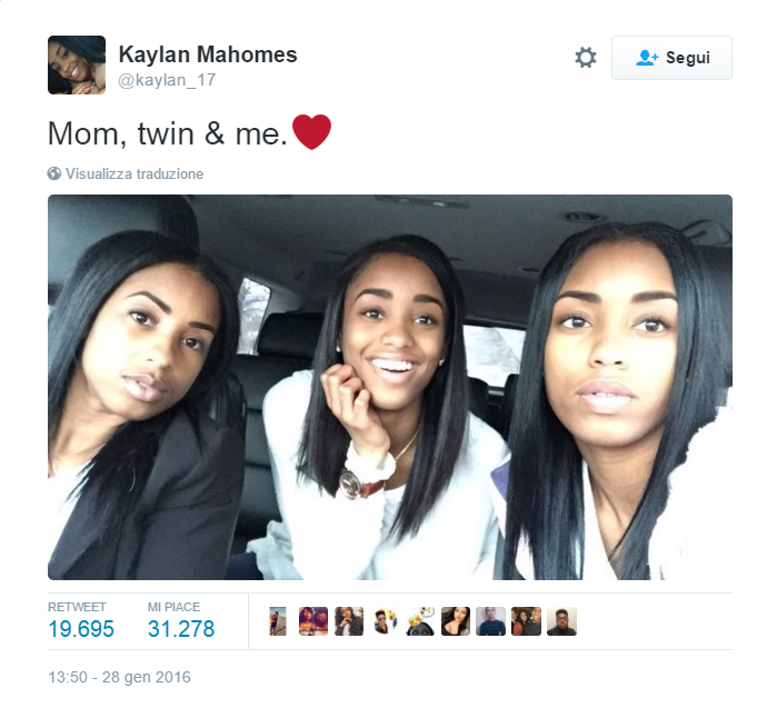 La foto pubblicata da Kaylan