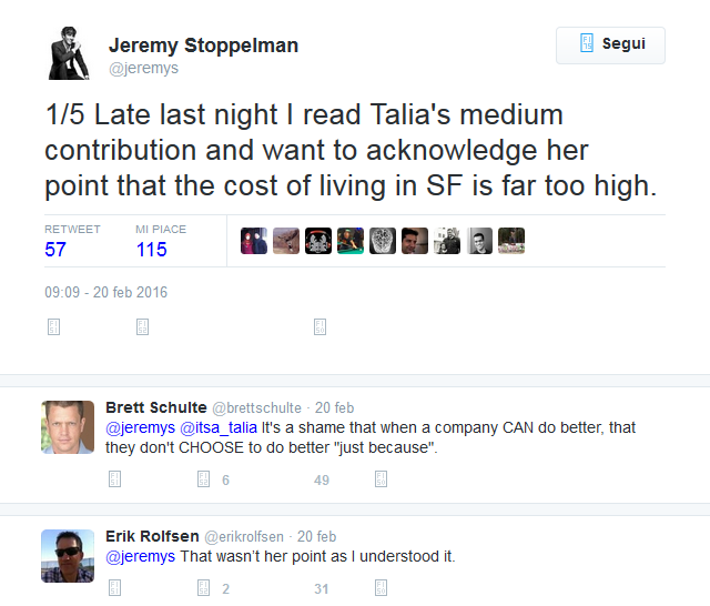 Commento di Stoppelman su Twitter