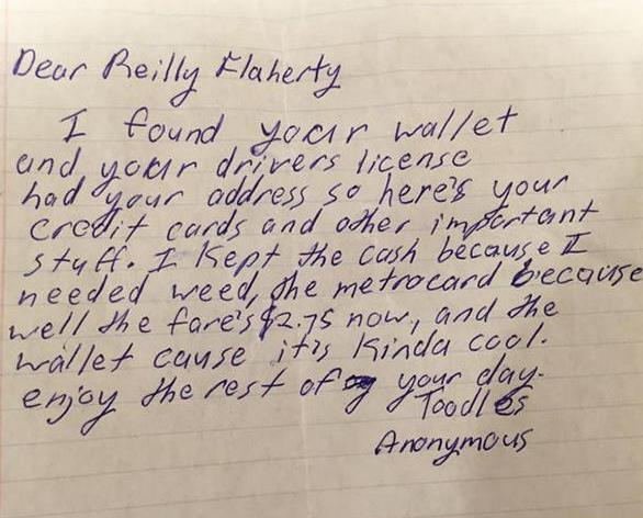 Lettera inviata a Reilly