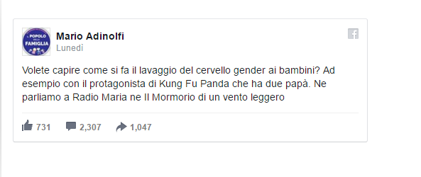 Il post di Adinolfi